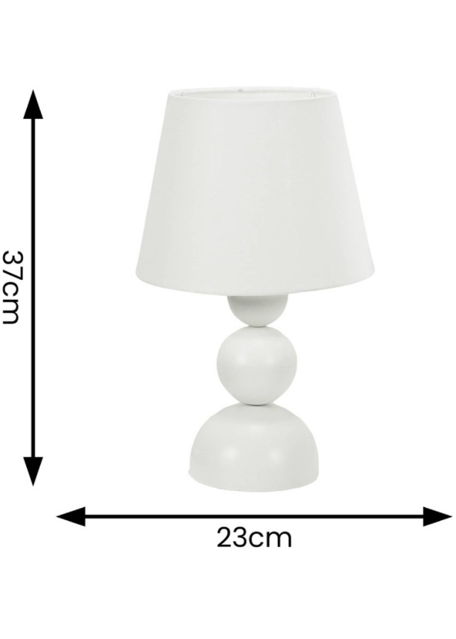 ValueLights Dimmable Gloss Cream Table Lamp with White Tapered Shade