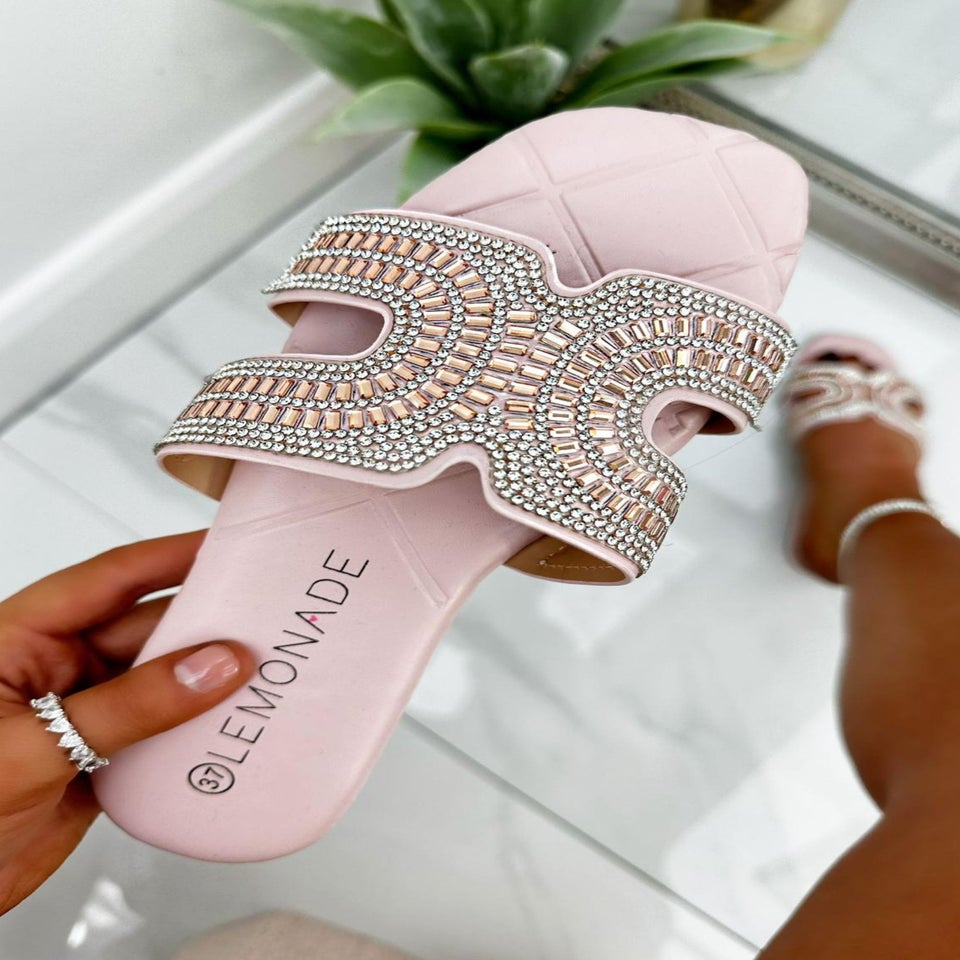 Love Lemonade Pink Crystal Aurora Sliders