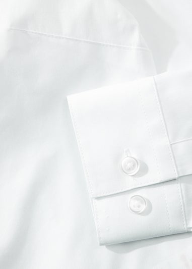 Girls 2 Pack White Stretch School Blouses (8-16yrs)