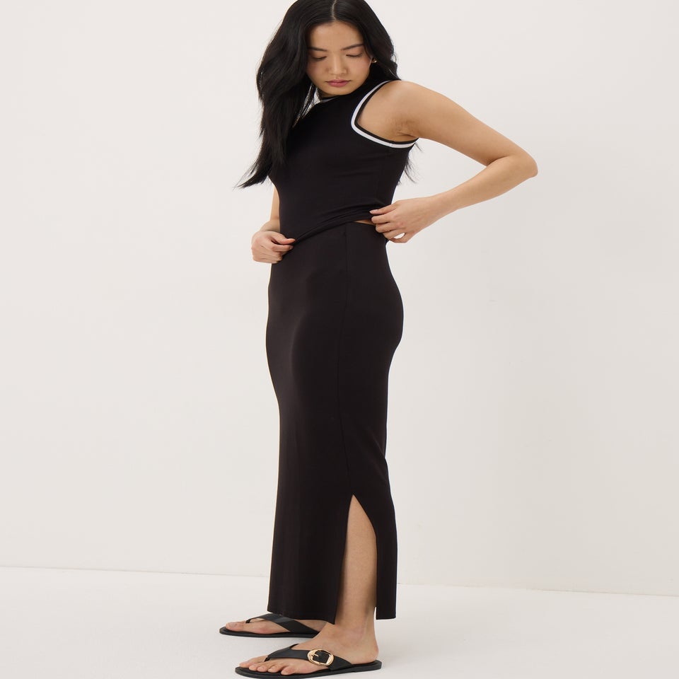 Black Jersey Maxi Skirt