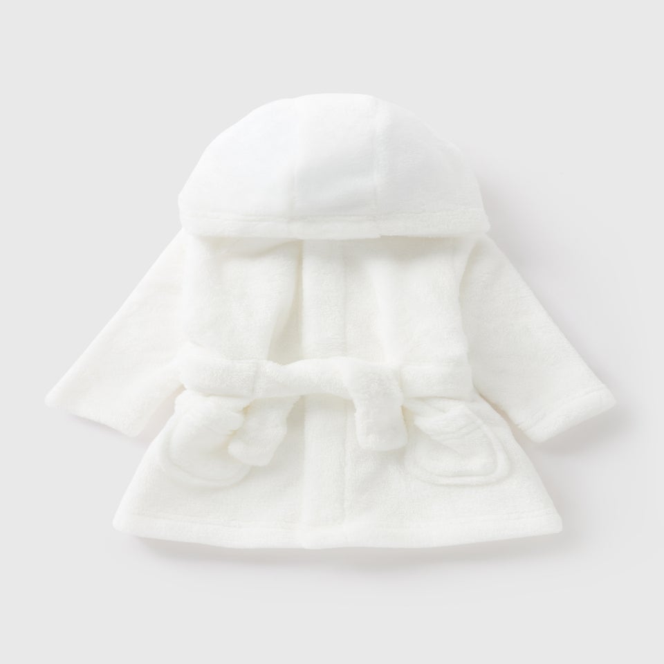 Baby White Dressing Gown (Newborn-18mths)