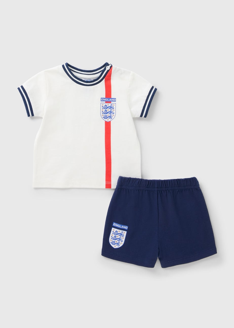 Baby White England T-Shirt & Shorts Set (Newborn-18mths)
