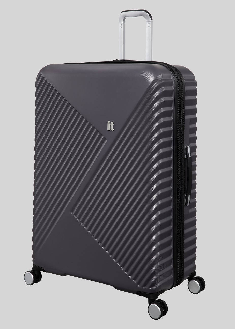 IT Luggage Dark Grey Inclining Hard Shell Suitcase