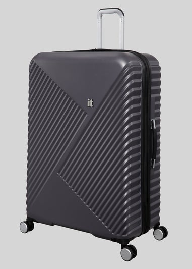 IT Luggage Dark Grey Inclining Hard Shell Suitcase
