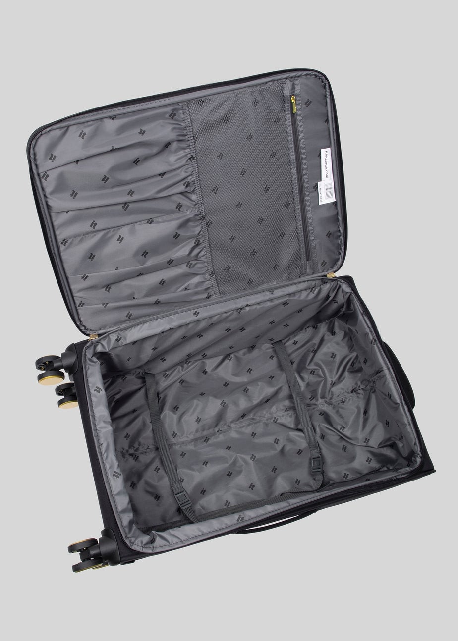 IT Luggage Black Desirable Soft Suitcase