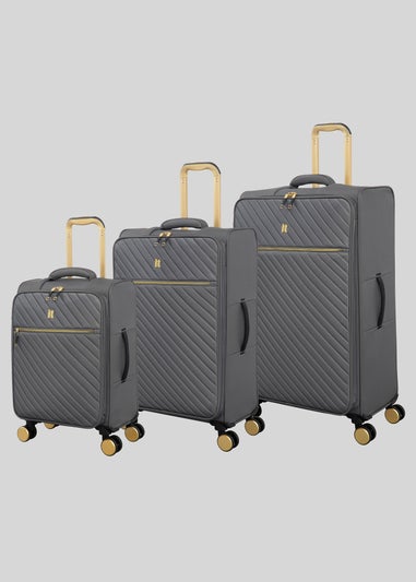 IT Luggage Grey Desirable Soft Suitcase