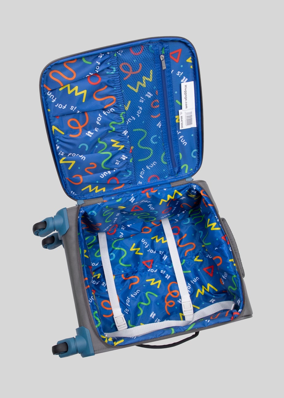 IT Luggage Kids Grey Gaming Suitcase
