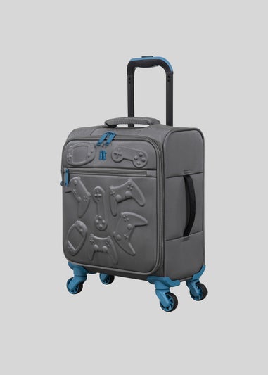 IT Luggage Kids Grey Gaming Suitcase