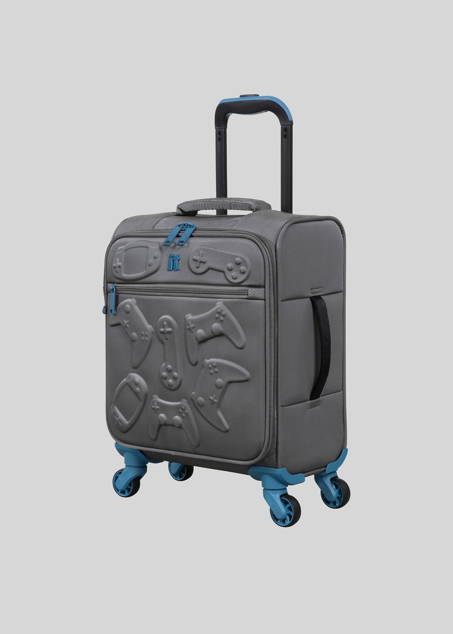 IT Luggage Kids Grey Gaming Suitcase
