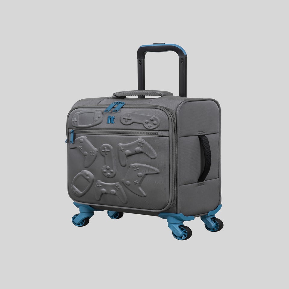 IT Luggage Kids Grey Gaming Suitcase