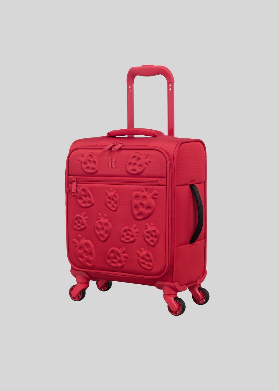 IT Luggage Red Softshell Strawberry Suitcase