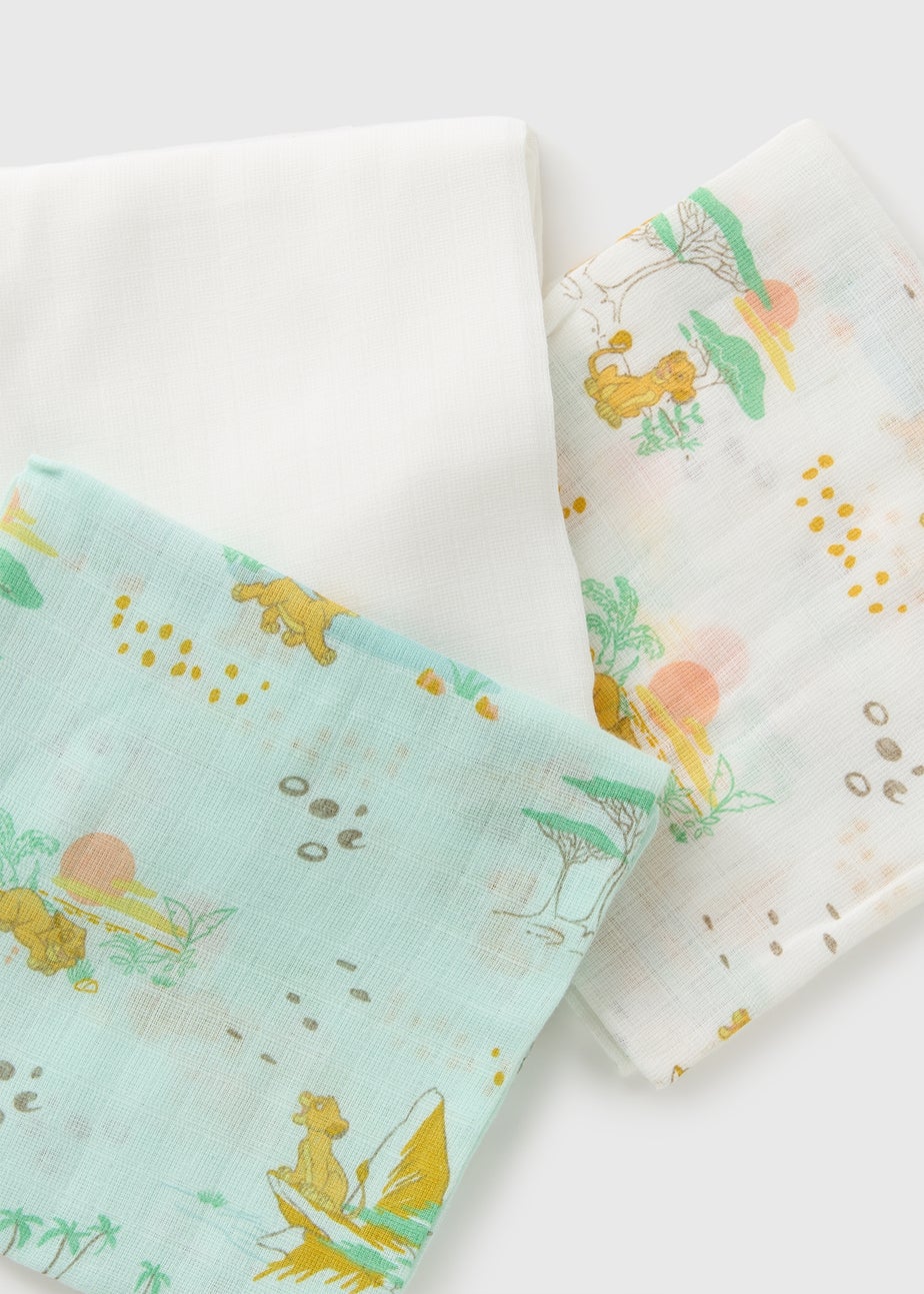 Disney 3 Pack Baby Cream Lion King Muslin Cloths