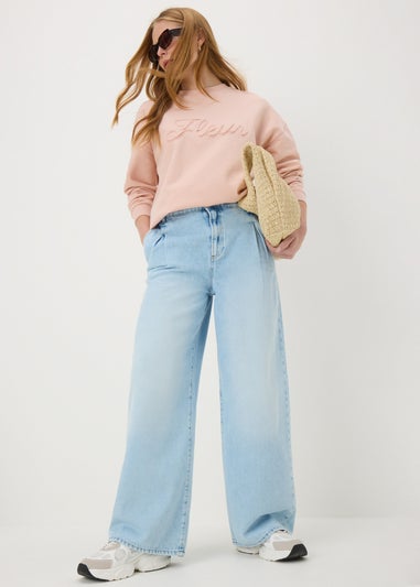 Pink Applique Fleur Sweatshirt