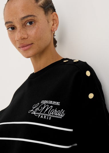 Black Breton Stripe Sweatshirt