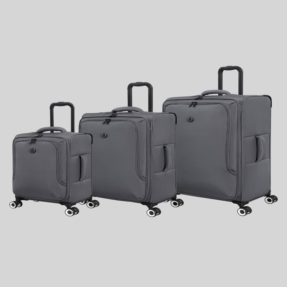 IT Luggage Grey Trulite Soft Suitcase