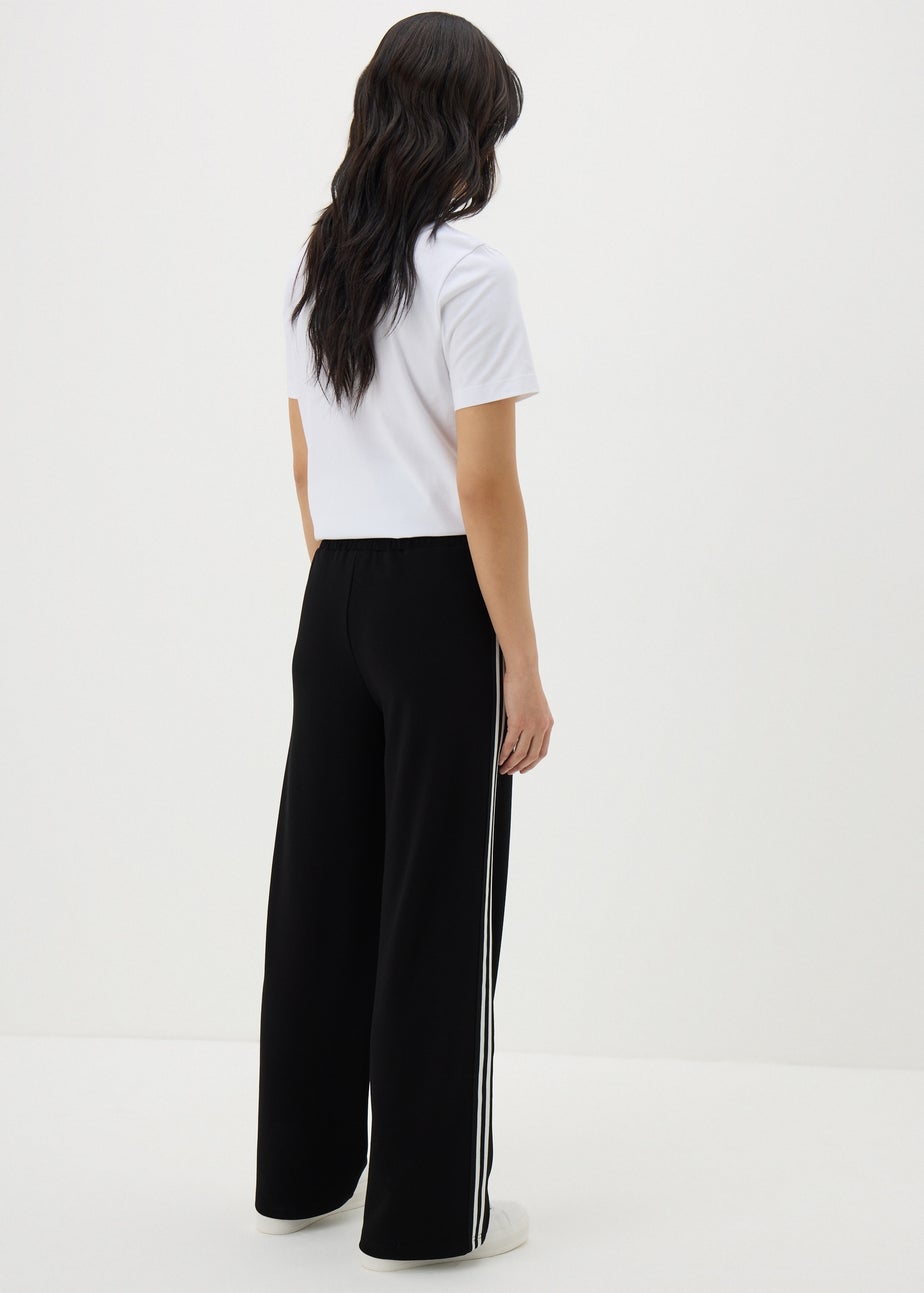 Black Side Stripe Wide Leg Trousers