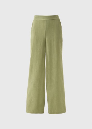 Et Vous Khaki Co Ord Textured Wide Leg Trousers