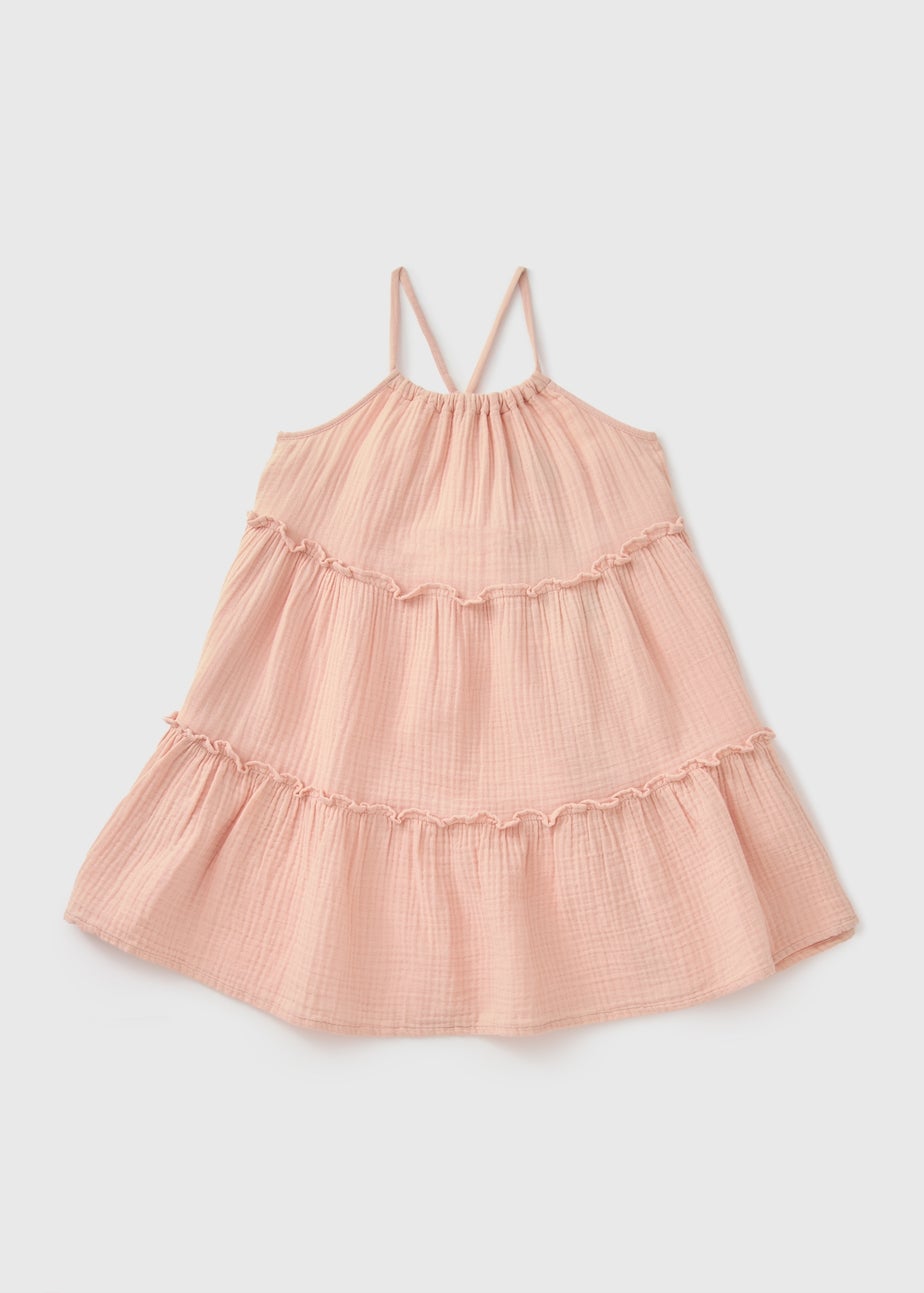 Girls Pink Tiered Dress (7-15yrs)