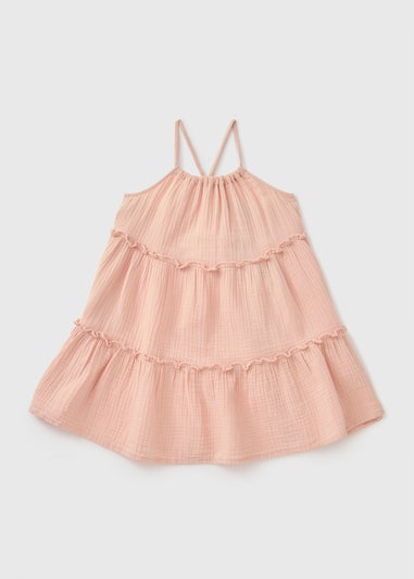 Girls Pink Tiered Dress (7-15yrs)