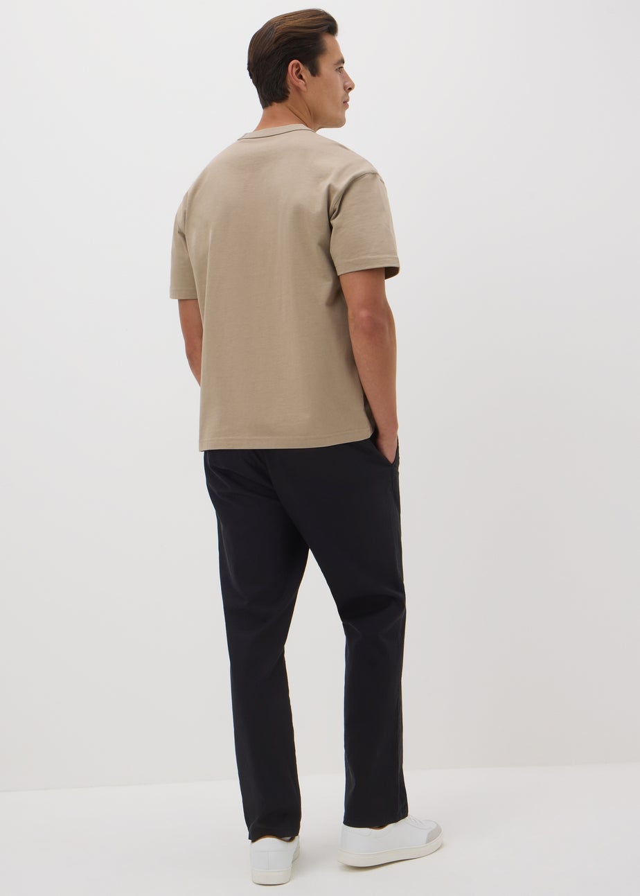Black Linen Blend Trousers