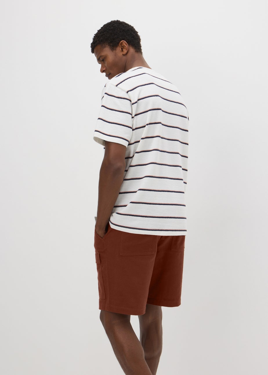 Rust Textured Cargo Shorts
