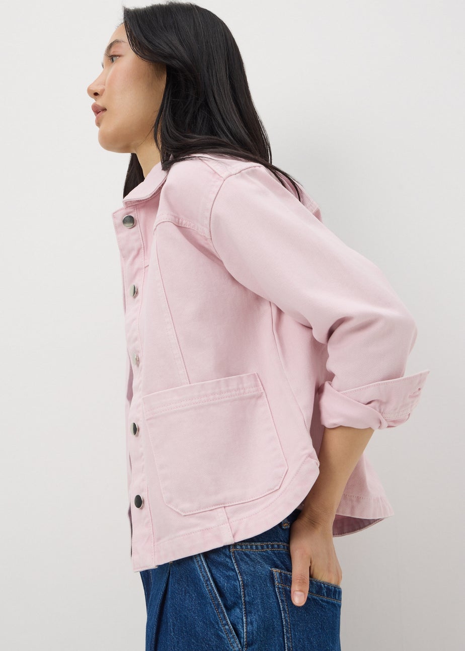 Pale Pink Denim Shacket