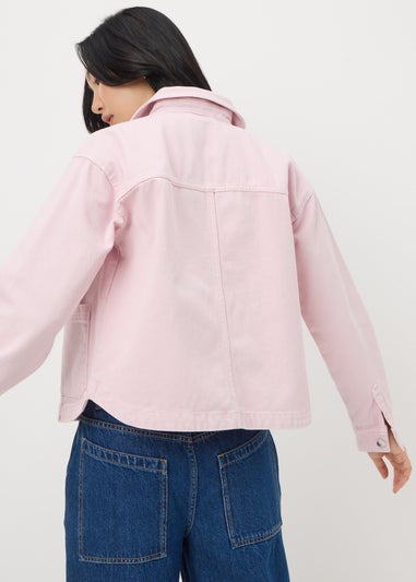 Pale Pink Denim Shacket