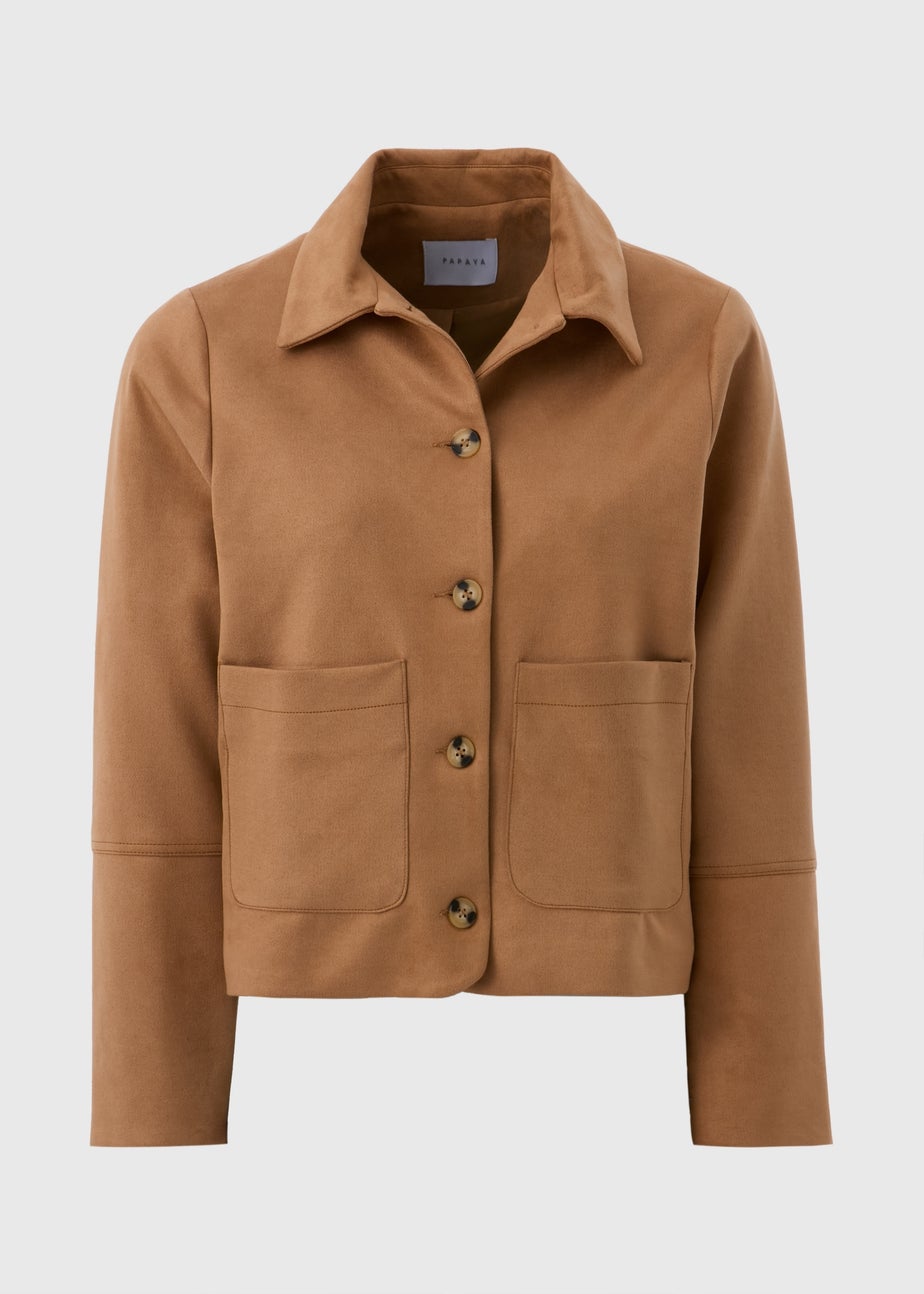 Tan Faux Suede Jacket