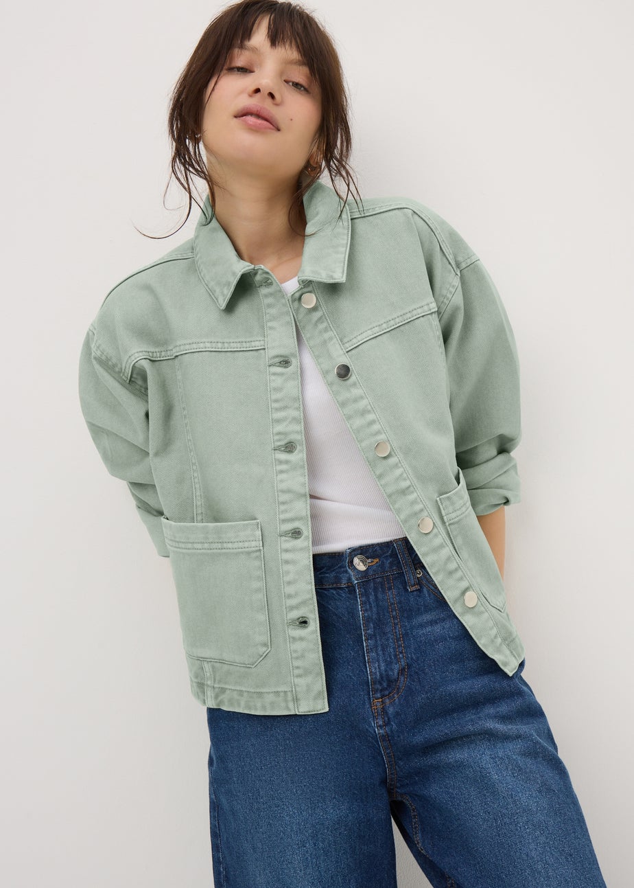 Sage Denim Shacket Matalan