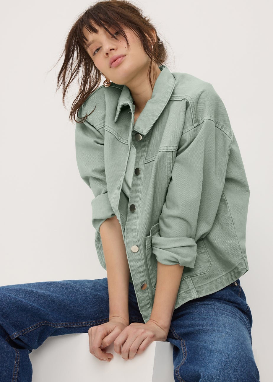 Sage Denim Shacket Matalan