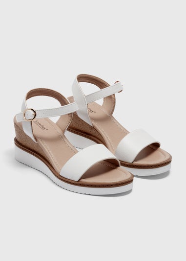 Soleflex Cream Wedge Sandals