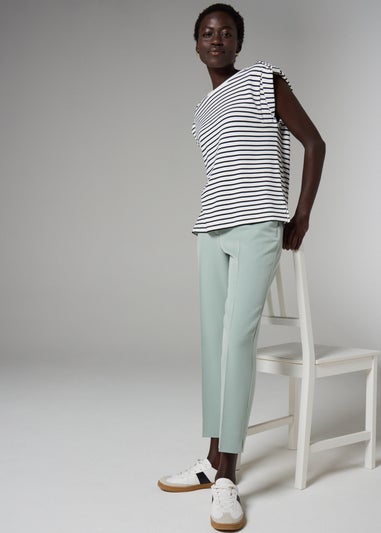 Et Vous Navy Stripe High Sleeve T-Shirt