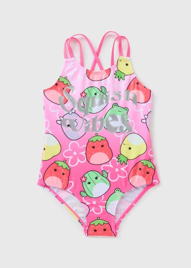 Girls Pink Squishmallows Swimsuit (5-13yrs)