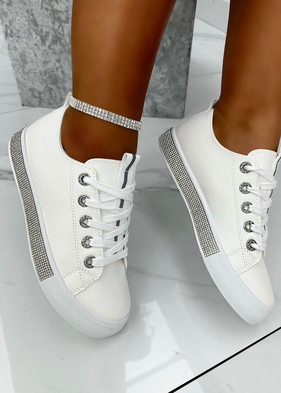 Love Lemonade Silver Crystal Deluxe Trim Trainers