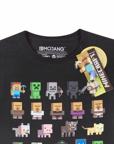 Vanilla Underground Minecraft Boys Black Sprites T-Shirt (3-15 Years)