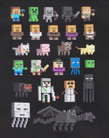 Vanilla Underground Minecraft Boys Black Sprites T-Shirt (3-15 Years)