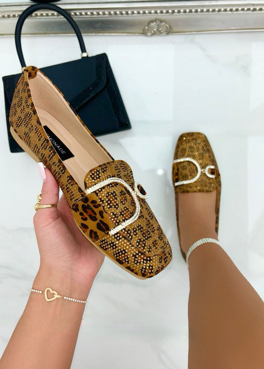 Love Lemonade Leopard Crystal Imperial Suede Loafers Limited Edition