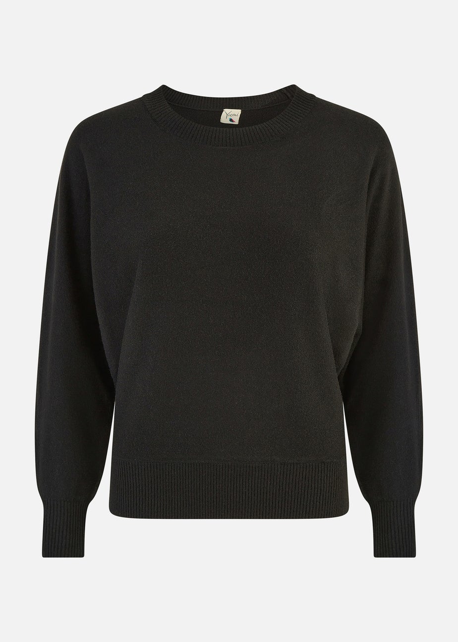 Yumi Black Knitted Batwing Jumper