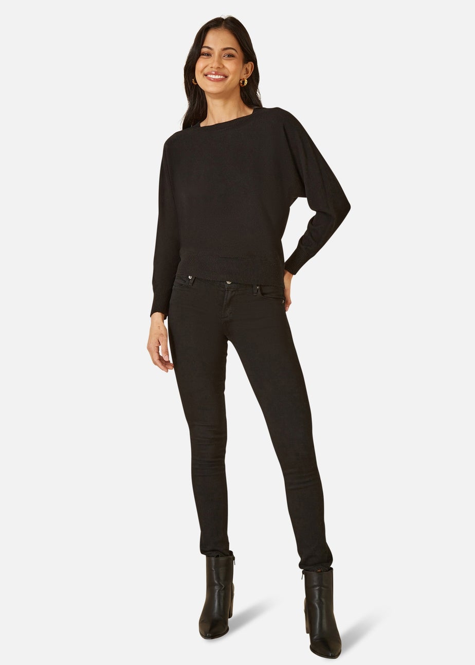 Yumi Black Knitted Batwing Jumper