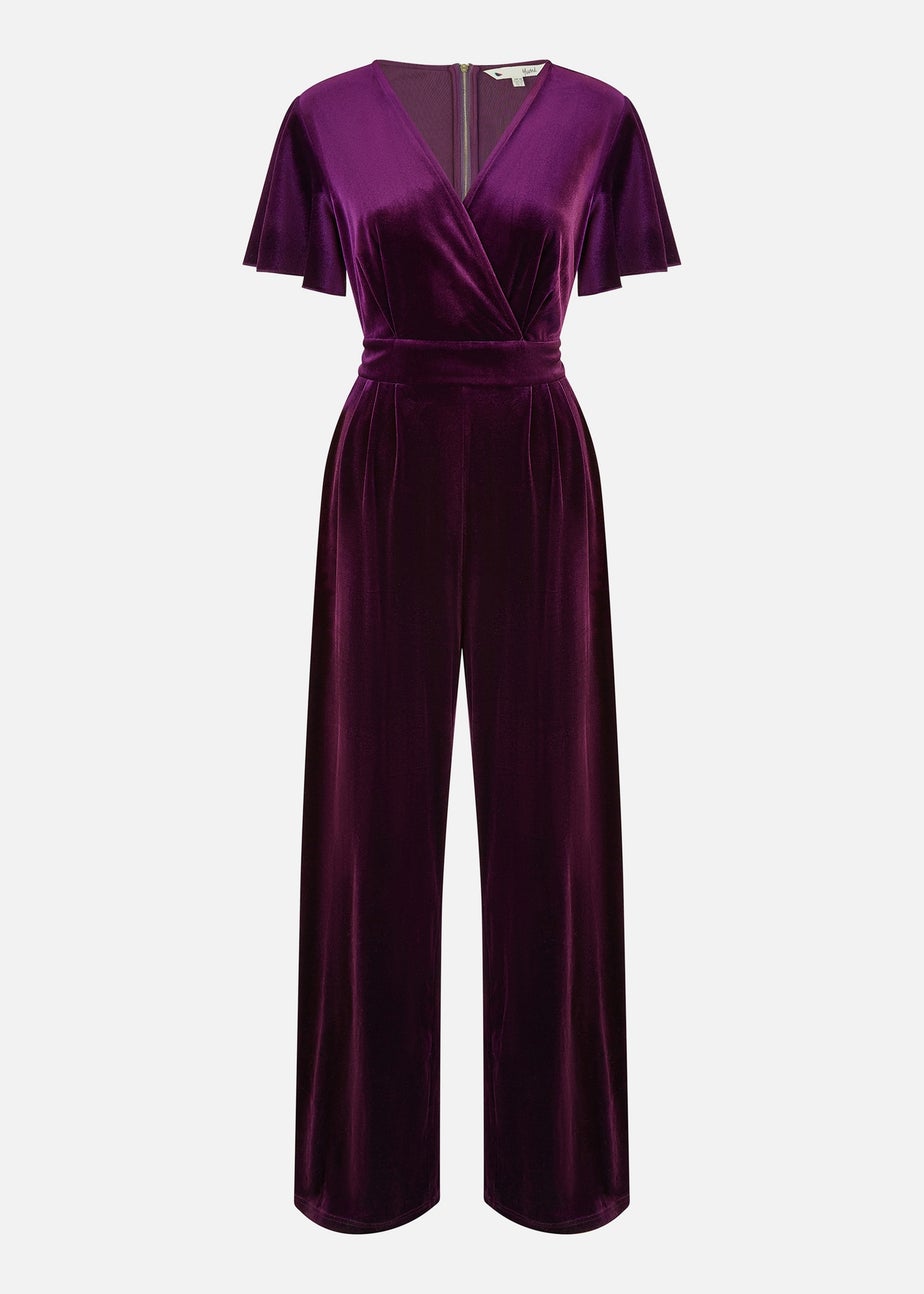 Yumi Purple Jumpsuit With Angel Sleeves