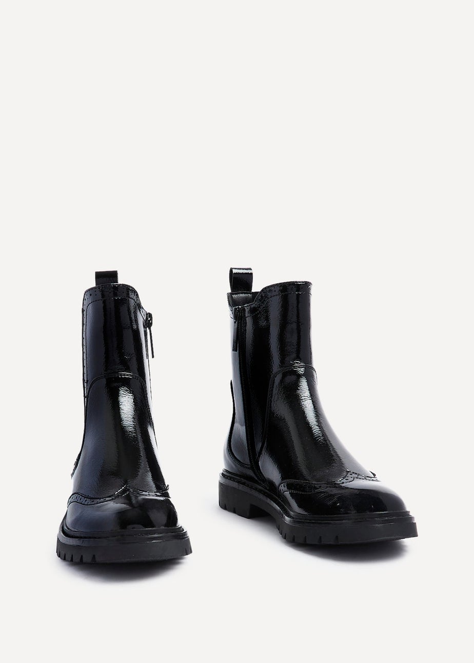 Linzi Esme Black Patent Chelsea Ankle Boot