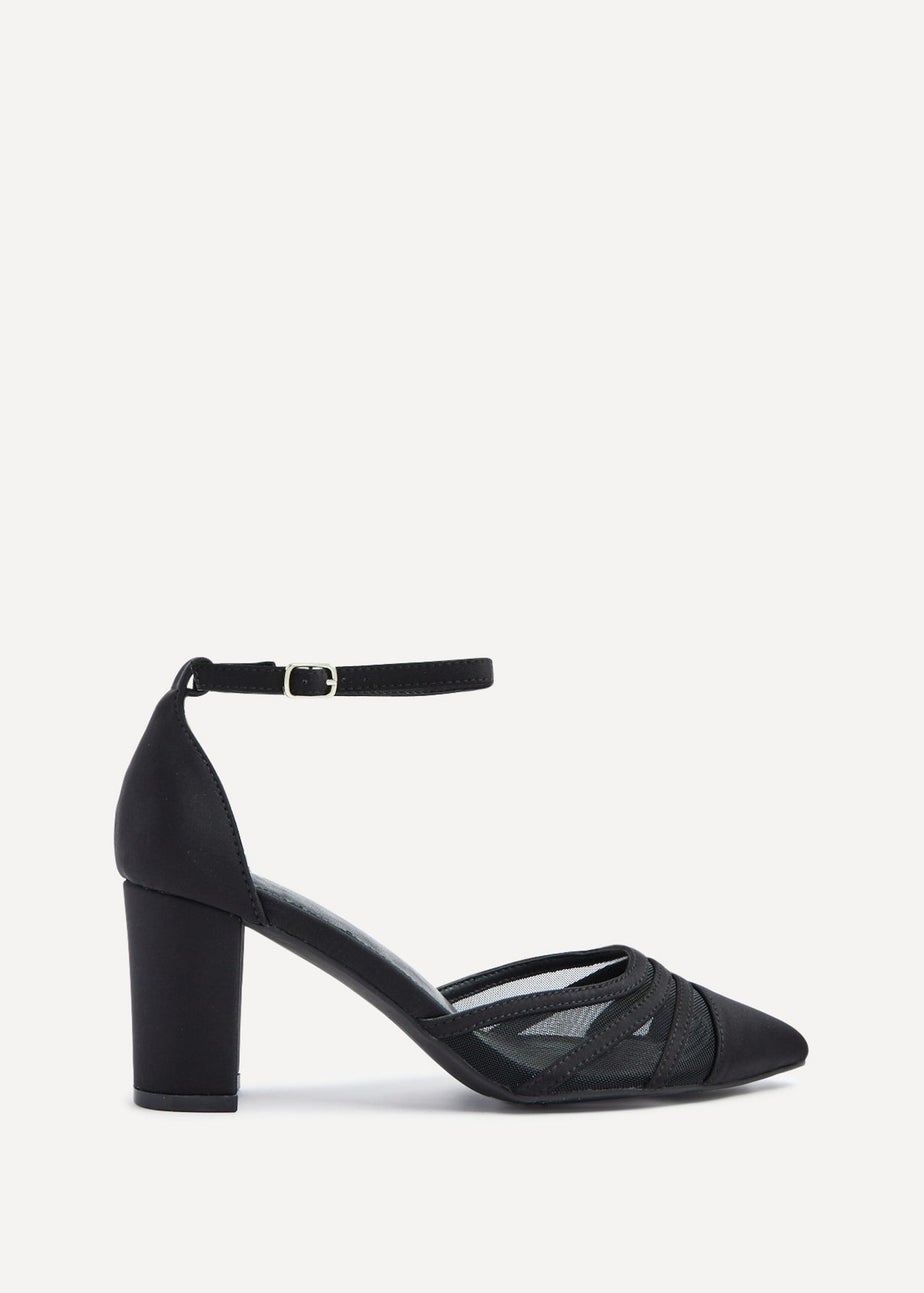 Linzi Tasha Black Scuba Block Court Heel