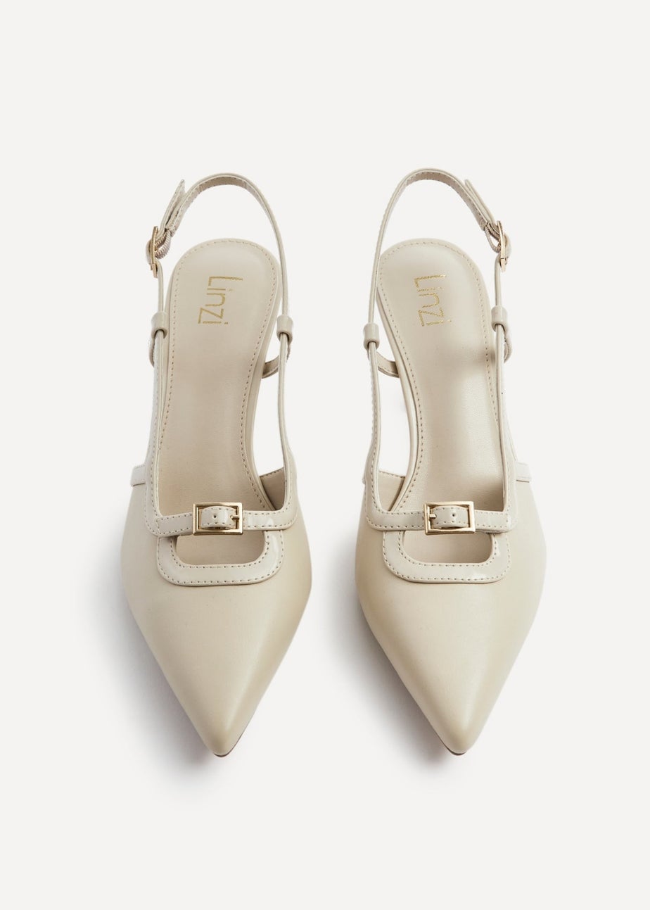 Linzi Constance Beige Faux Leather Stiletto Court Heel