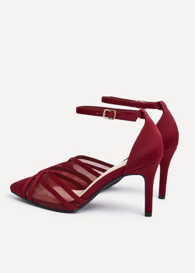Linzi Siobhan Burgundy Mesh Closed Back Court Heel