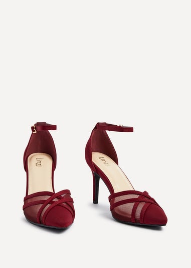 Linzi Siobhan Burgundy Mesh Closed Back Court Heel