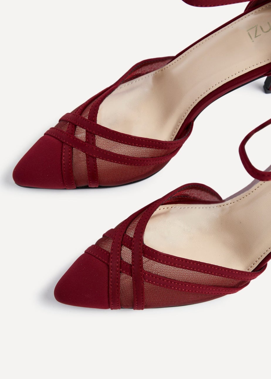 Linzi Siobhan Burgundy Mesh Closed Back Court Heel