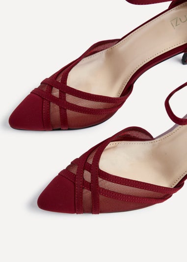 Linzi Siobhan Burgundy Mesh Closed Back Court Heel