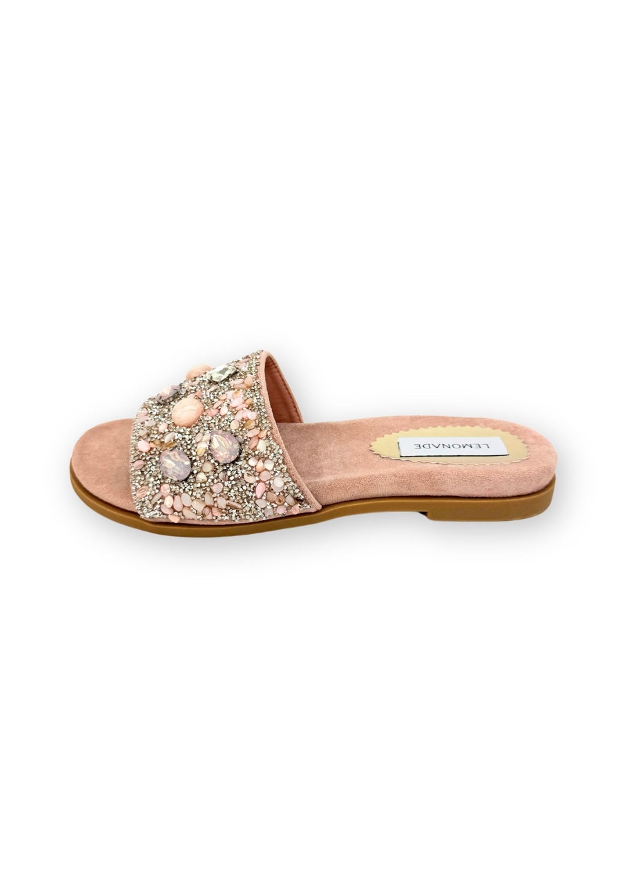 Love Lemonade Pink Sparkly Gem Sliders