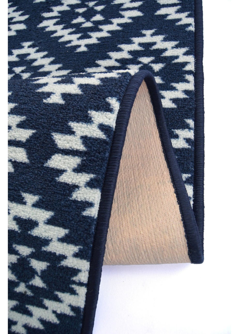 Homemaker Navy Aztec Runner and Doormat