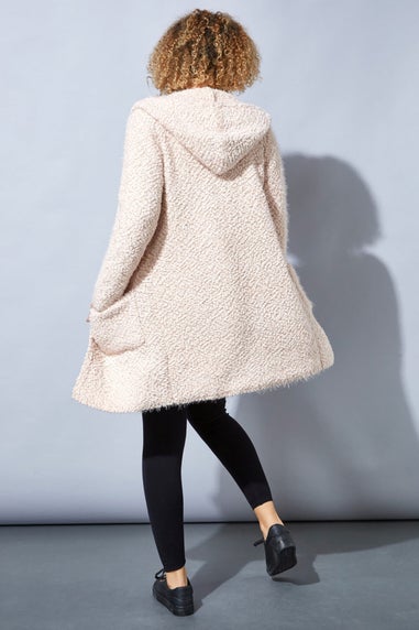 Roman Pink Fluffy Hooded Cardigan